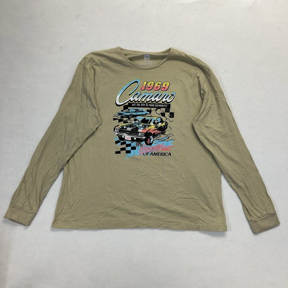 Chevy 1969 CAMARO Long Sleeve Shirt Men's 3XL GM Heartbeat Of America Z28 Hotrod